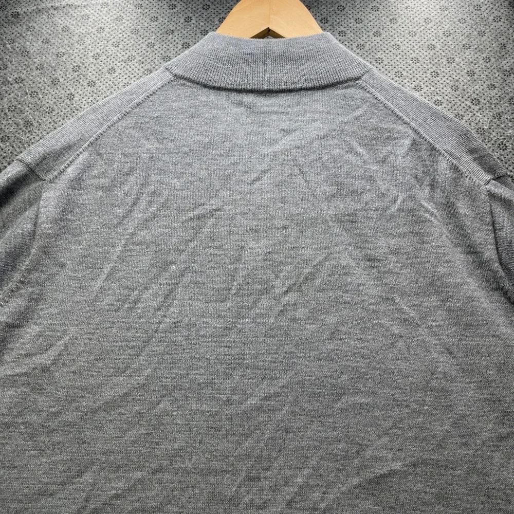 Peter Millar Crown Soft Gray Merino Wool Silk Quarter Zip Sweater Mens XXL